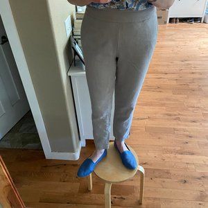 Boden taupe slim cropped linen/cotton pants